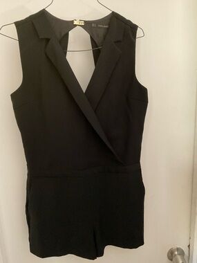 Zara Black Sleeveless Blazer Romper